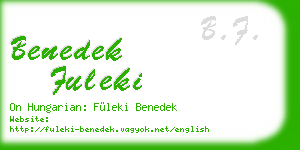 benedek fuleki business card