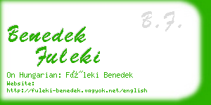 benedek fuleki business card